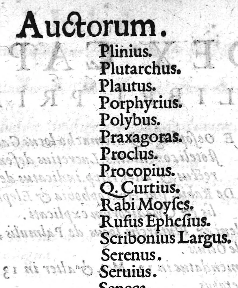 An illustration from Hieronymi Mercurialis Variarum Lectionum, in medicinae Scriptoribus et aliis, Libri sex, 1598, leaf 8