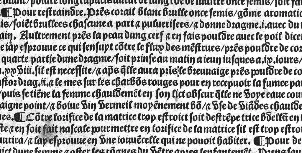 An illustration from Le tresor des pouvres selon maistre Arnoult de Villenove : maistre Gerard de Solo et plusieurs aultres docteurs en medecine de Montpellier, 1518, leaf 104