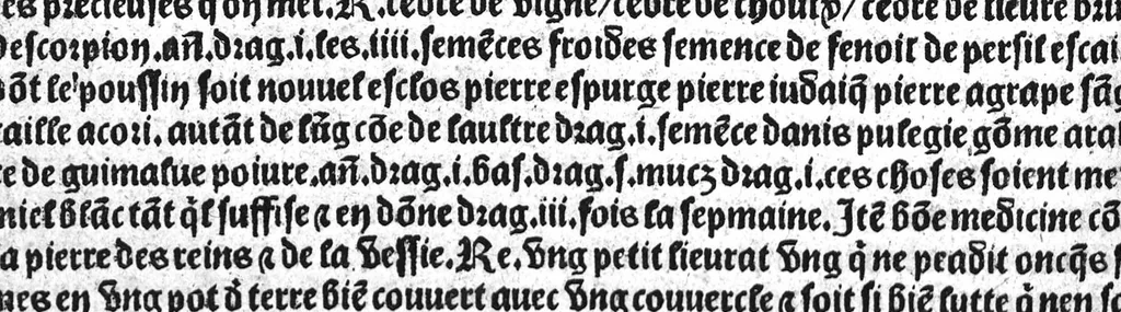 An illustration from Le tresor des pouvres selon maistre Arnoult de Villenove : maistre Gerard de Solo et plusieurs aultres docteurs en medecine de Montpellier, 1518, leaf 181
