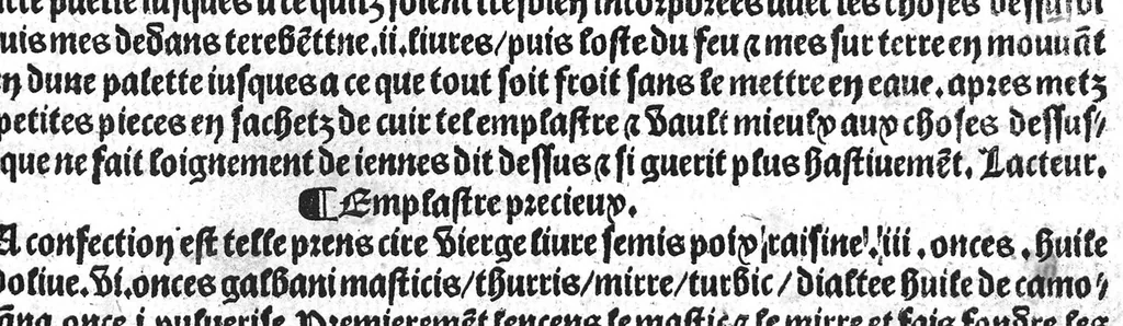 An illustration from Le tresor des pouvres selon maistre Arnoult de Villenove : maistre Gerard de Solo et plusieurs aultres docteurs en medecine de Montpellier, 1518, leaf 48