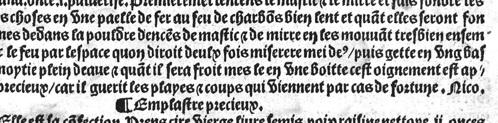 An illustration from Le tresor des pouvres selon maistre Arnoult de Villenove : maistre Gerard de Solo et plusieurs aultres docteurs en medecine de Montpellier, 1518, leaf 48