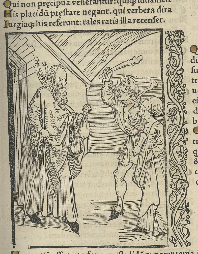 An illustration from Stultifera Nauis : narragonice p[er]fectionis nunq[uam] satis laudata Nauis: per Sebastianu[m] Brant, leaf 196