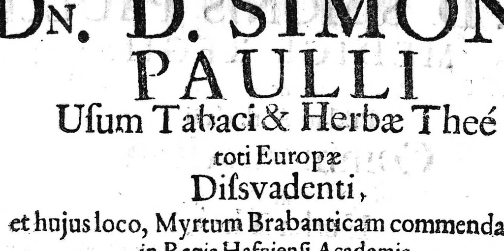 An illustration from Commentarius de abusu tabaci americanorum veteri, et herbae thee asiaticorum in Europa novo, 1665, leaf 22