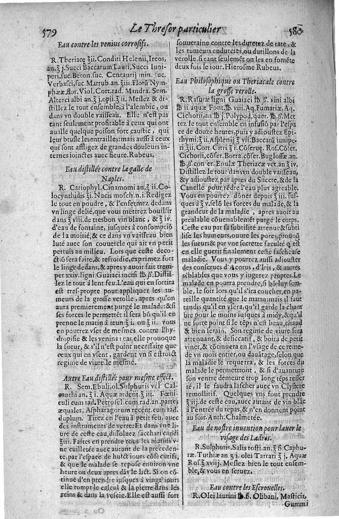 An illustration from Le grand thresor, ou dispensaire et antidotaire tant general que special ou particulier des remedes servans à la santé du corps humain : dressé en latin..., 1616, leaf 451