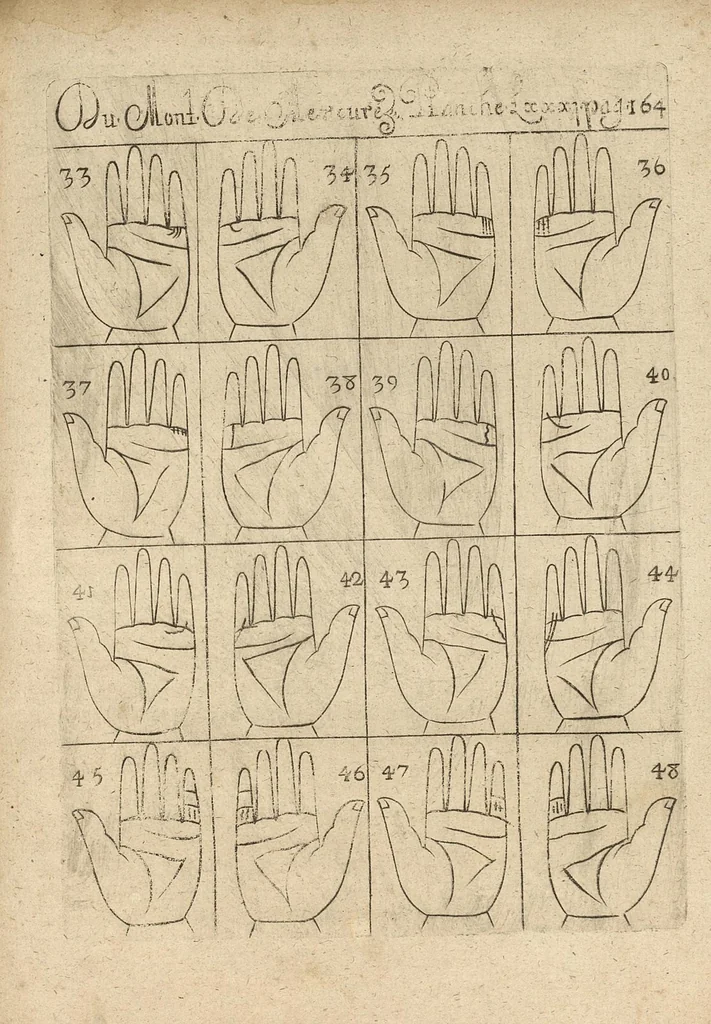 An illustration from La science curieuse ou traité de la chyromance, récueilly des plus graves autheurs qui ont traité de cette matière..., 1665, leaf 320