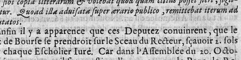 An illustration from Factum ou remarques sur l'élection des officiers de l'Université, 1668, leaf 110