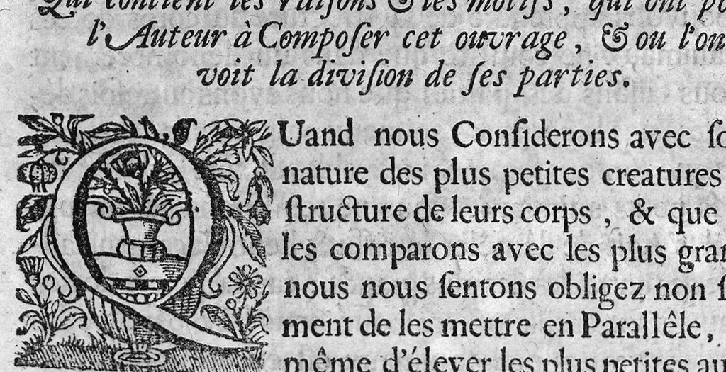 An illustration from Histoire générale des insectes. Où l'on expose clairement la manière lente & presqu'insensible de l'accroissement de leurs membres, & ou l'on découvre évidemment l'erreur où l'on tombe d'ordinaire au sujet de leur prétendue transformation. Par Jean Swammerdam Docteur en médecine. Avec des figures, 1682, leaf 8