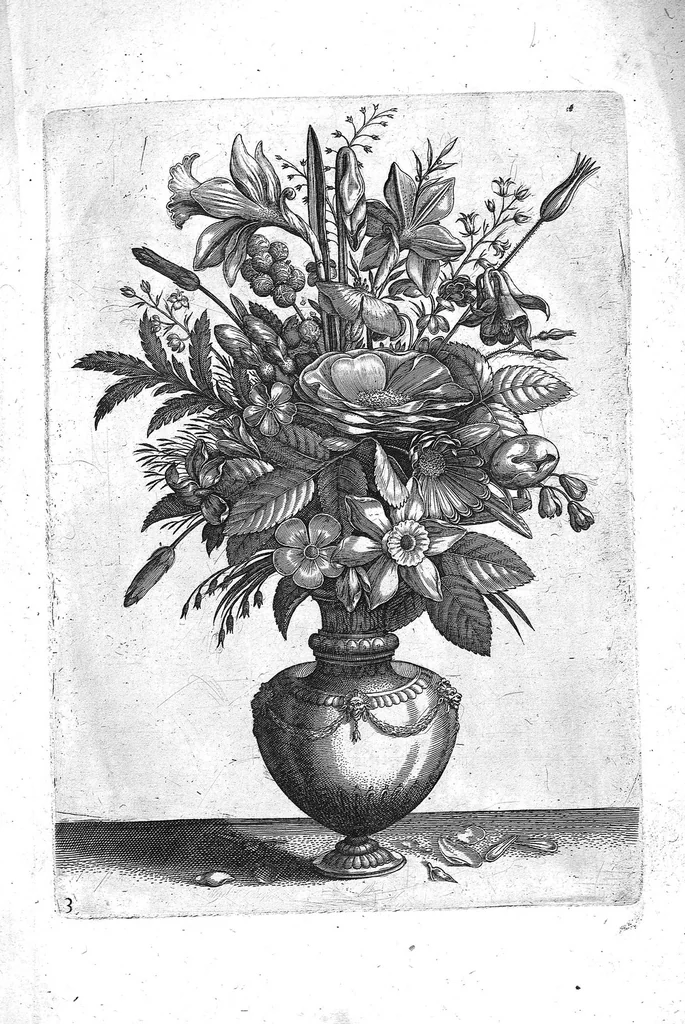 An illustration from Florilegium ab Hadriano Collaert coelatum et a Philip Galleo editum ; illustriss. eccelentissimoque dno D. Ioanni Medici. omnis generis elegantiarum admiratori et patrono, Philip. Gallaeus DD., 1587, leaf 3