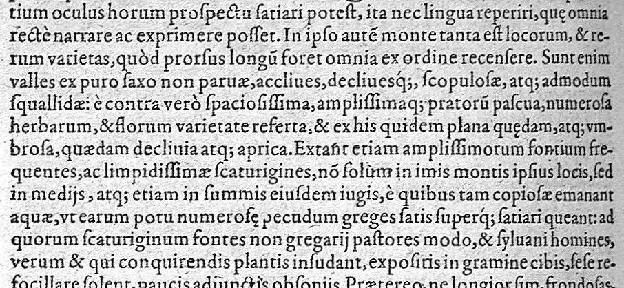 An illustration from Iter Baldi civitatis Veronae pontis, quo mirabili ordine describitur montis ipsus, atque aliarum quarundam ipsum contingentium partium situs, 1586, leaf 7