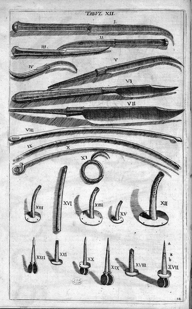 An illustration from Cheiroplotheke, seu... Armamentarium chirurgicum XLIII tabulis... exornatum. Opus posthumum..., 1655, leaf 35