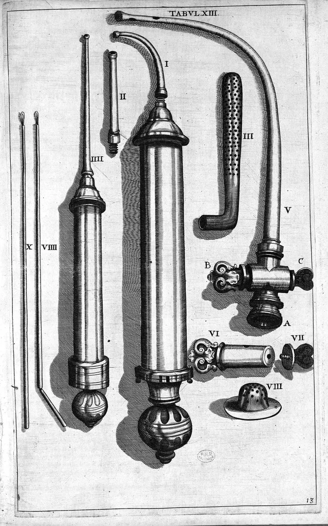 An illustration from Cheiroplotheke, seu... Armamentarium chirurgicum XLIII tabulis... exornatum. Opus posthumum..., 1655, leaf 38