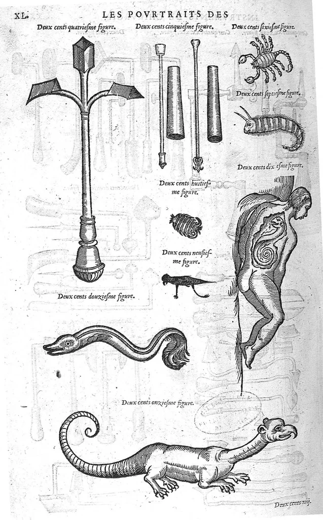 An illustration from Les Oeuvres d’Ambroise Paré, conseiller et premier chirurgien du roy, divisées en vingt-sept livres : avec les figures et portraicts tant de l’Anatomie que des instruments de chirurgie et de plusieurs monstres : reveuz et augmentez par l’autheur pour la seconde Edition, Paris,, 1579, leaf 1276