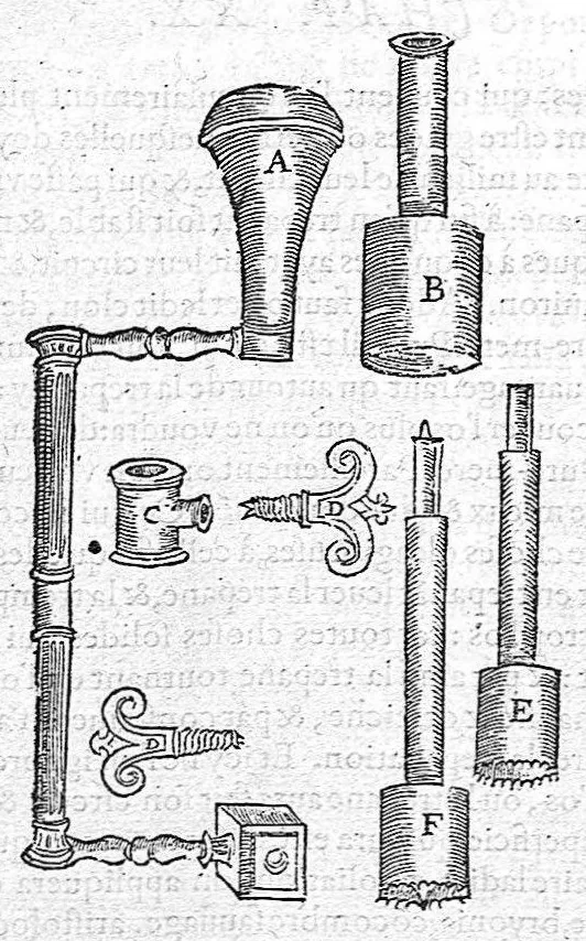 An illustration from Les Oeuvres d’Ambroise Paré, conseiller et premier chirurgien du roy, divisées en vingt-sept livres : avec les figures et portraicts tant de l’Anatomie que des instruments de chirurgie et de plusieurs monstres : reveuz et augmentez par l’autheur pour la seconde Edition, Paris,, 1579, leaf 384