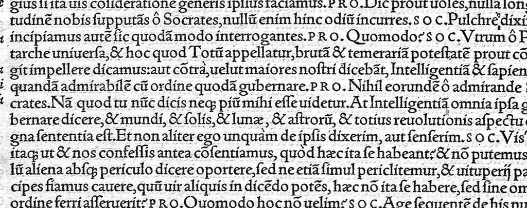 An illustration from Platonis opera qvae ad nos extant omnia per Ianvm Cornarivm Latina lingua conscripta Eiusdem Iani Cornarii eclogæ decem, breuiter et sententiarum et genuinæ verborum lectionis, locos selectos complectentes ; Additis Marsilii Ficini argumentis et commentariis in singulos dialogos cum indice rerum memorabilium elaboratissimo, 1561, leaf 247