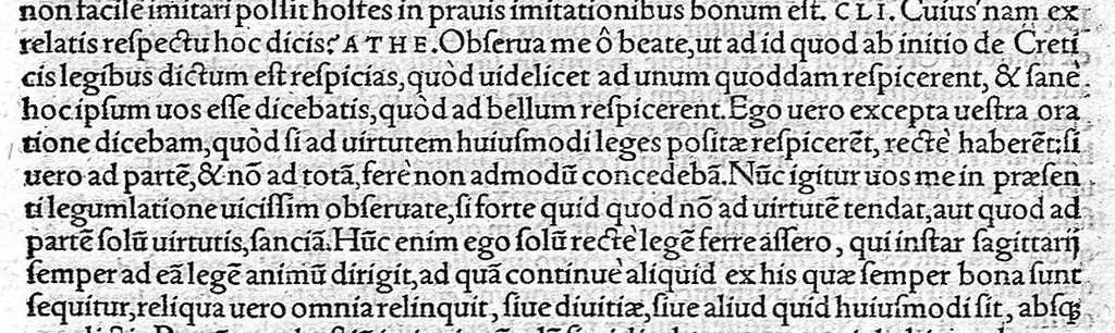 An illustration from Platonis opera qvae ad nos extant omnia per Ianvm Cornarivm Latina lingua conscripta Eiusdem Iani Cornarii eclogæ decem, breuiter et sententiarum et genuinæ verborum lectionis, locos selectos complectentes ; Additis Marsilii Ficini argumentis et commentariis in singulos dialogos cum indice rerum memorabilium elaboratissimo, 1561, leaf 846