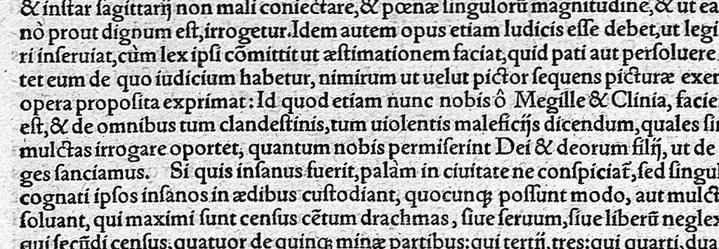 An illustration from Platonis opera qvae ad nos extant omnia per Ianvm Cornarivm Latina lingua conscripta Eiusdem Iani Cornarii eclogæ decem, breuiter et sententiarum et genuinæ verborum lectionis, locos selectos complectentes ; Additis Marsilii Ficini argumentis et commentariis in singulos dialogos cum indice rerum memorabilium elaboratissimo, 1561, leaf 961