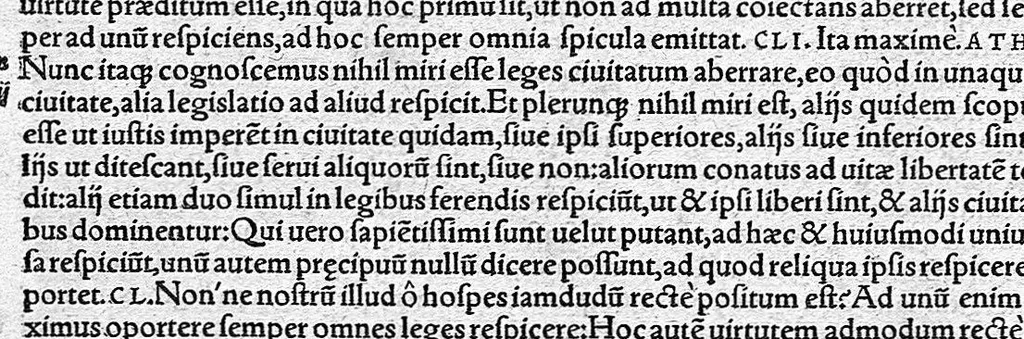An illustration from Platonis opera qvae ad nos extant omnia per Ianvm Cornarivm Latina lingua conscripta Eiusdem Iani Cornarii eclogæ decem, breuiter et sententiarum et genuinæ verborum lectionis, locos selectos complectentes ; Additis Marsilii Ficini argumentis et commentariis in singulos dialogos cum indice rerum memorabilium elaboratissimo, 1561, leaf 975