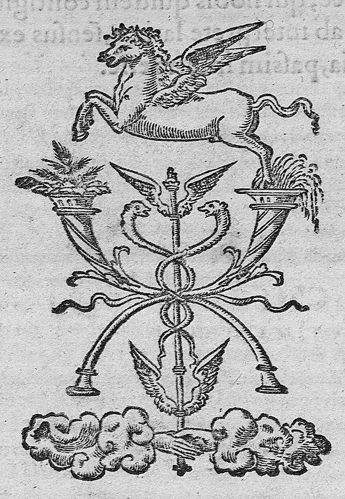 An illustration from Claudij Galeni Pergameni de temperamentis libri III. De inaequali intemperie liber I. Thoma Linacro Anglo Interprete, 1545, leaf 0