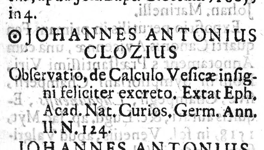 An illustration from Lindenius renovatus sive Johannis Antonidae Van der Linden De Scriptis Medicis libri duo, 1686, leaf 532