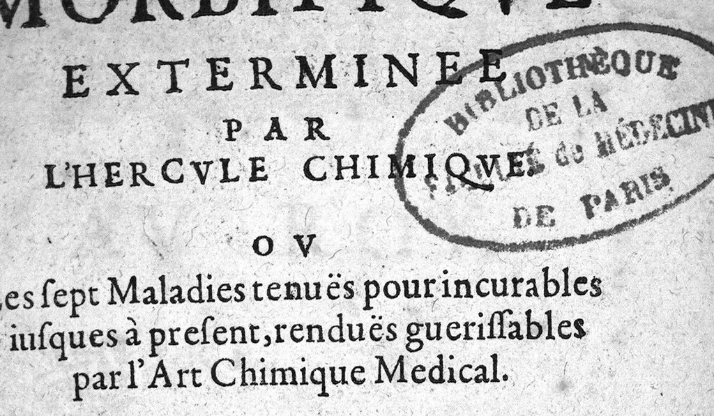 An illustration from L'Hydre morbifique exterminée par l'Hercule chimique, 1628, leaf 2