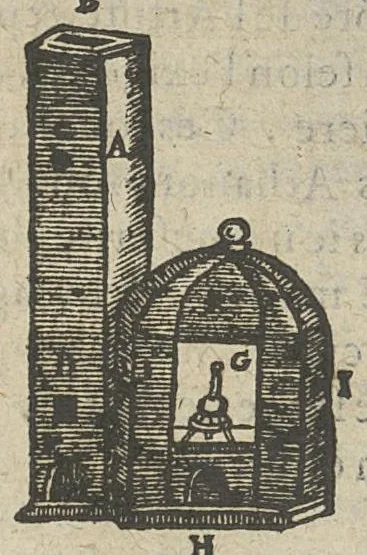 An illustration from Bouquet composé des plus belles fleurs chimiques Ou, Ajencement des preparations, & experiences és plus rares secrets, & medicamens pharmaco chimiques; prins des mineraux, animaux, & vegetaux. Le tout par une methode tres-facile, & non commune aux chimiques ordinaires ..., 1629, leaf 238