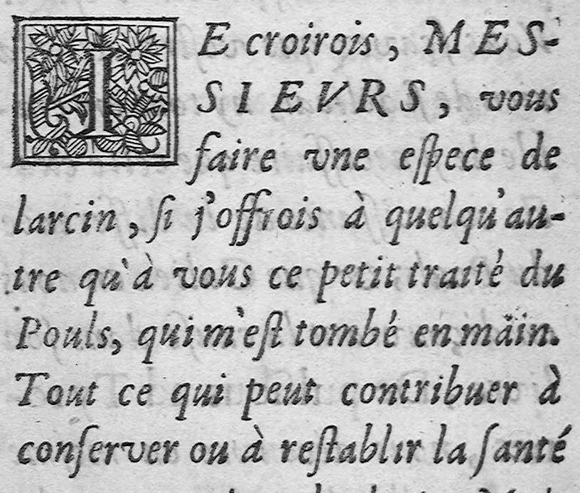 An illustration from Les secrets de la médecine des Chinois consistant en la parfaite connaissance du pouls, 1671, leaf 1