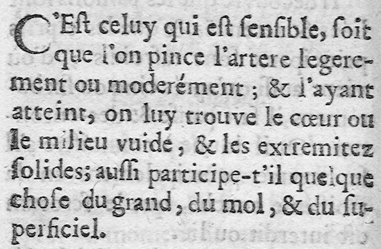 An illustration from Les secrets de la médecine des Chinois consistant en la parfaite connaissance du pouls, 1671, leaf 94