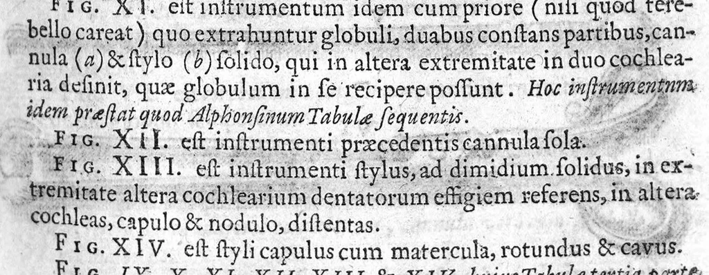 An illustration from Cheiroplotheke, seu... Armamentarium chirurgicum XLIII tabulis... exornatum. Opus posthumum..., 1656, leaf 48