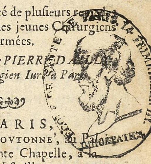 An illustration from Traité des blessures et des plaies faites par armes à feu...mis en forme par Pierre d'Ailly, 1668, leaf 4