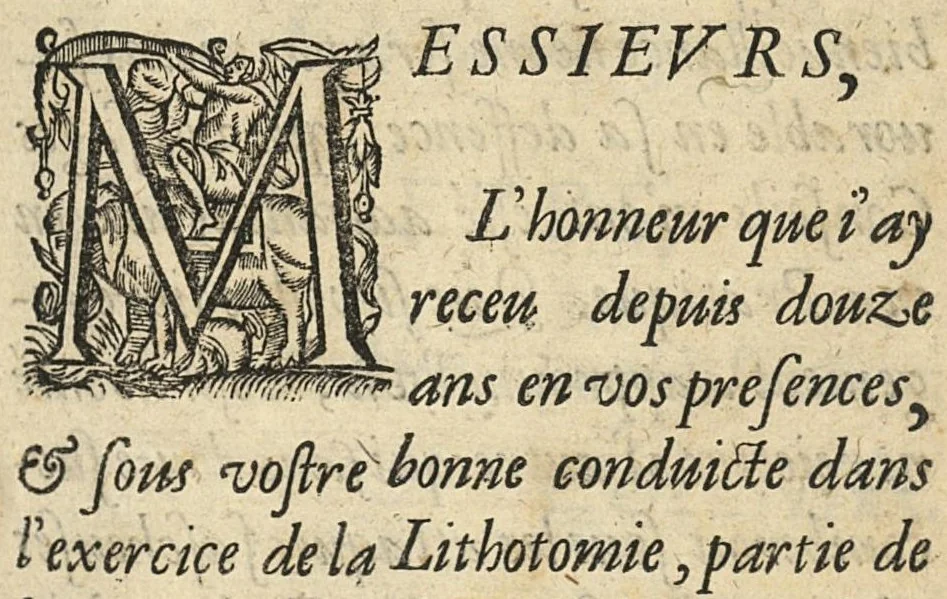 An illustration from Traicté des maladies des reins, et de la vessie contenant la cure de la pierre & gravelle, 1631, leaf 2