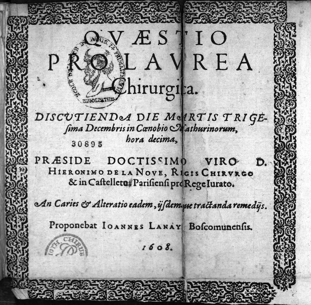 An illustration from Responce au Paradoxe de maistre Jacques de Marque ou il dict que la mouelle n’est pas la nourriture des os,, 1607, leaf 0