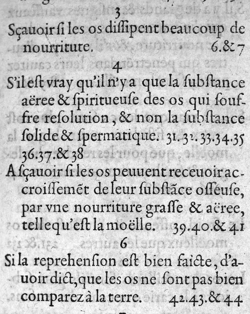 An illustration from Paradoxe ou traité medullaire auquel est amplement prouvé contre l’opinion commune & vulgaire que la moelle n’est pas la nourriture des os, 1609, leaf 260