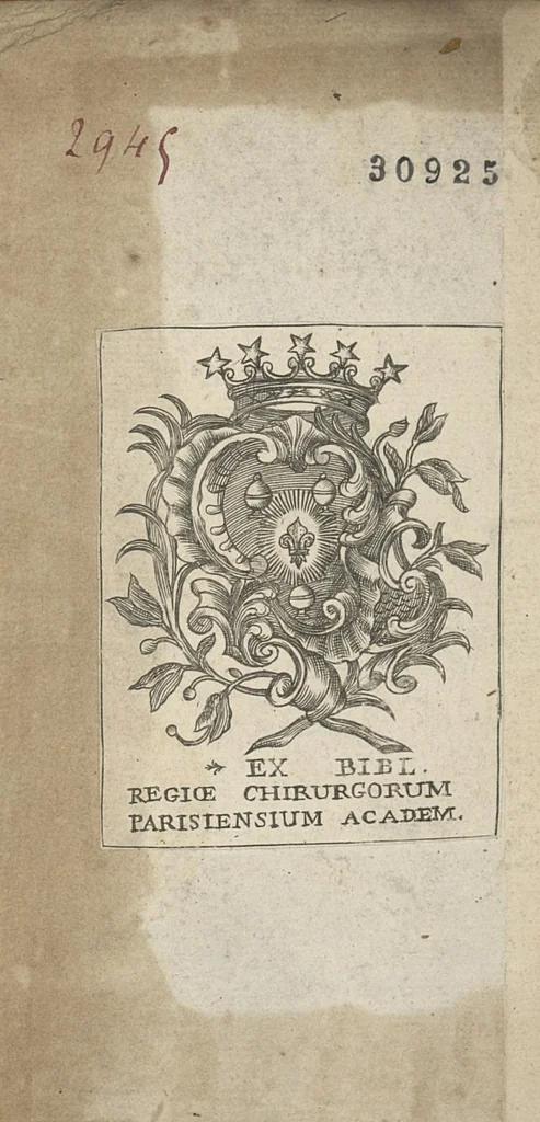 An illustration from La maniere de guerir toutes les fractures et les luxations qui arrivent au corps humain, par le moyen des bandages, 1685, leaf 1