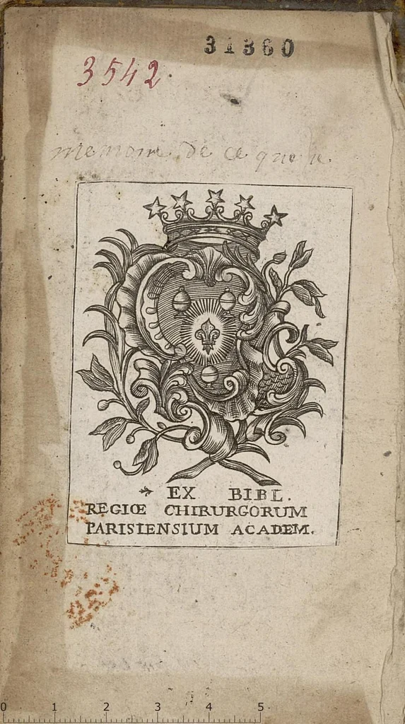 An illustration from Le Maistre en chirurgie ou l'abrege de chirurgie de Guy de Chauliac...dressé en faveur des jeunes aspirans, 1691, leaf 1