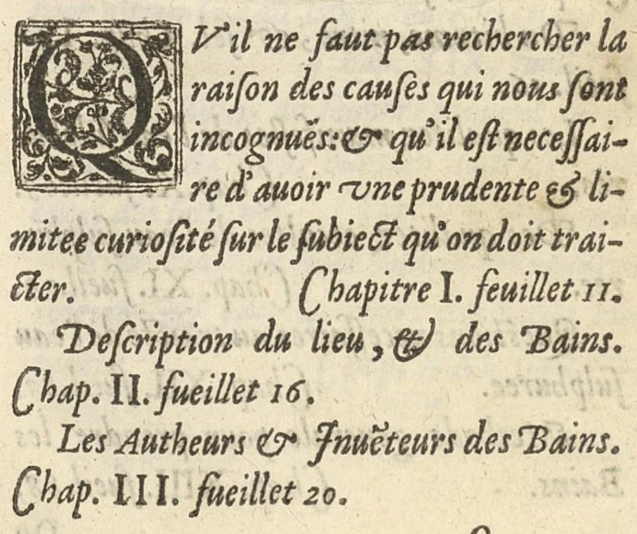 An illustration from Les merveilles des bains d'Ax en Savoye, 1623, leaf 208