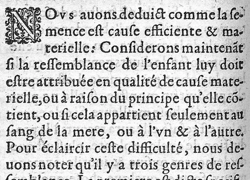 An illustration from Trois discours philosophiques. De la comparaison de l'homme avec le monde. Du principe de la génération de l'homme. De l'humeur mélancolique, 1603, leaf 363