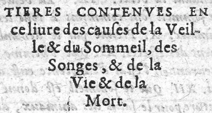 An illustration from Les causes de la veille et du sommeil, des songes et de la vie et de la mort,..., 1606, leaf 12