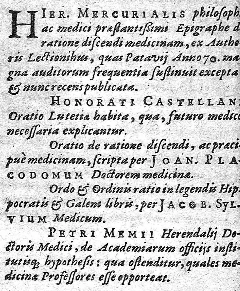 An illustration from De formandis medicinae studiis et schola medica constituenda, 1607, leaf 14