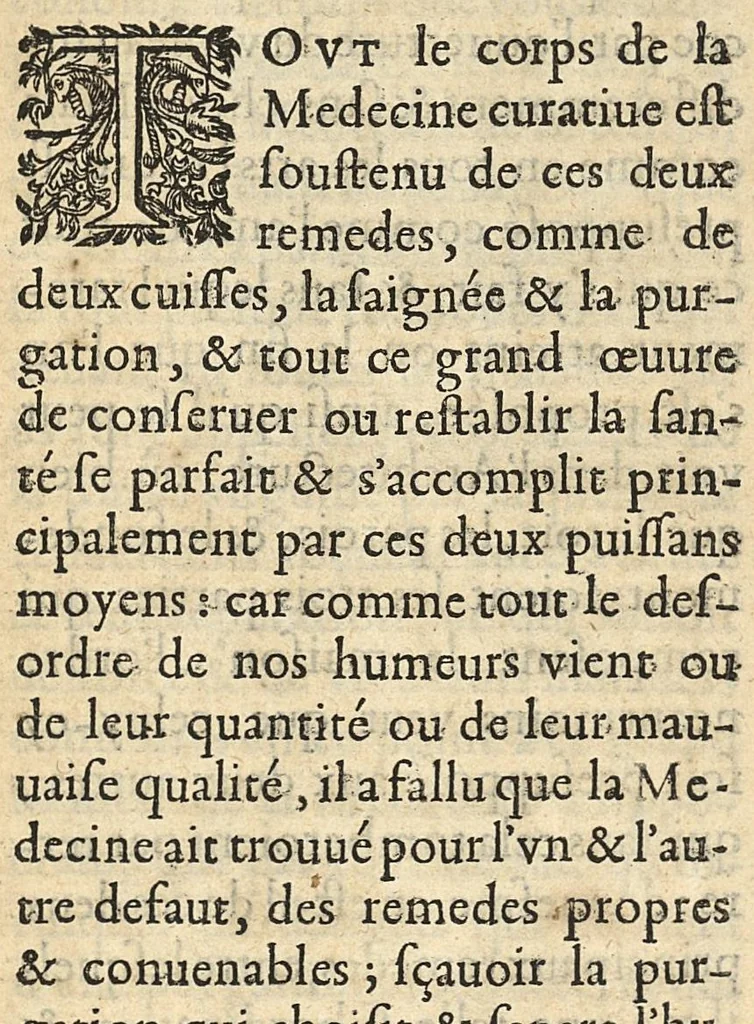 An illustration from Apologie ou defense pour la saignee contre ses calumniateurs, 1646, leaf 148