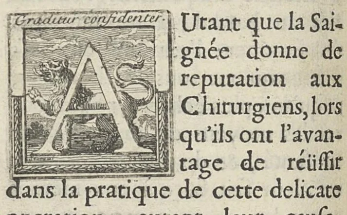 An illustration from L'art de saigner, accommodé aux principes de la circulation du sang..., 1686, leaf 277