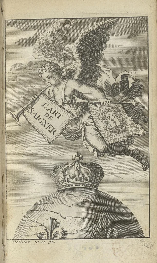 An illustration from L'art de saigner, accommodé aux principes de la circulation du sang..., 1686, leaf 6