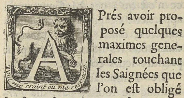 An illustration from L'art de saigner, accommodé aux principes de la circulation du sang..., 1686, leaf 80