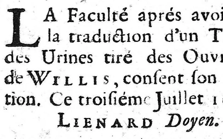 An illustration from Dissertation sur les urines, 1683, leaf 13