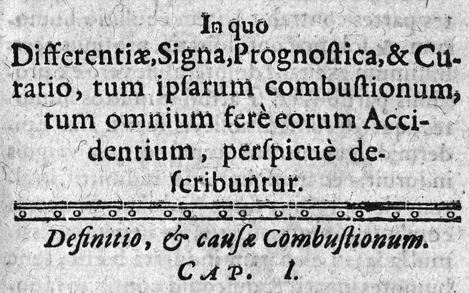 An illustration from De Combustionibus quae oleo et aqua fervida, ferro candente, pulvere tormentario, fulmine ..., 1607, leaf 16