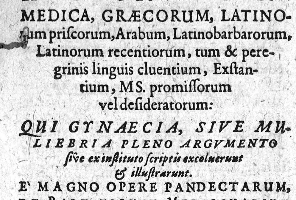 An illustration from Gynaeciorum commentarius, 1616, leaf 36