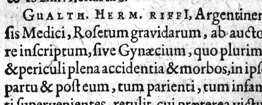 An illustration from Gynaeciorum commentarius, 1616, leaf 47