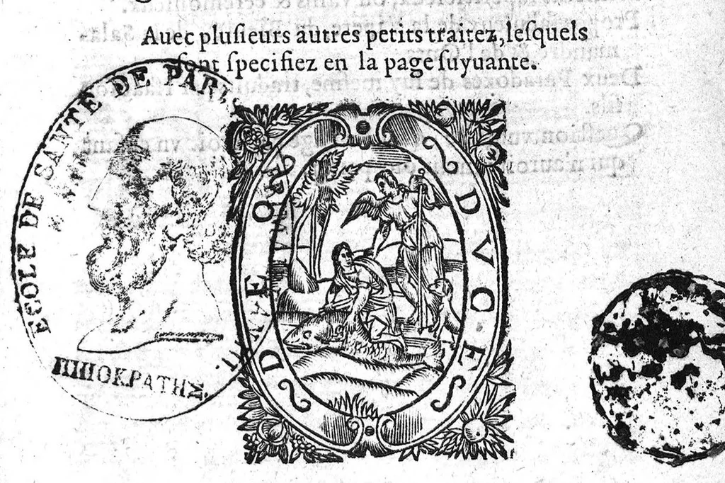 An illustration from La premiere et seconde partie des erreurs populaires, touchant la Medecine et le regime de santé. Par M. Laur. Joubert, Conseiller et Medecin ordinaire du Roy de France et de Navarre, premier Docteur Regent, Chancelier et Juge de l’Université de Medecine de Montpellier. Avec plusieurs autres petits traitez, lesquels sont specifiez en la page suyvante, 1601, leaf 0
