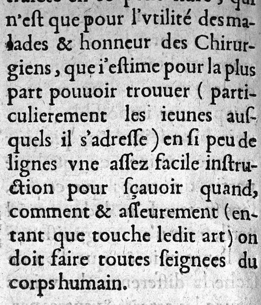 An illustration from Methode pour bien seigner, utile à tous chirurgiens, ou est amplement traicté l'artifice de bien pratiquer la seignee...oar Jean Bonnart...dédié à monsieur Hennequin, 1628, leaf 15