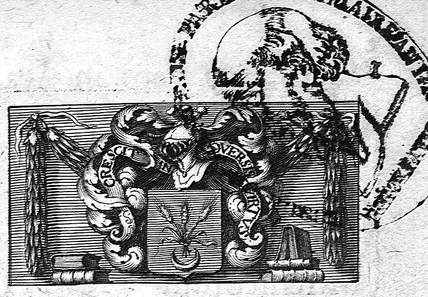 An illustration from Statuta Facultatis medicinae Parisiensis, 1660, leaf 2