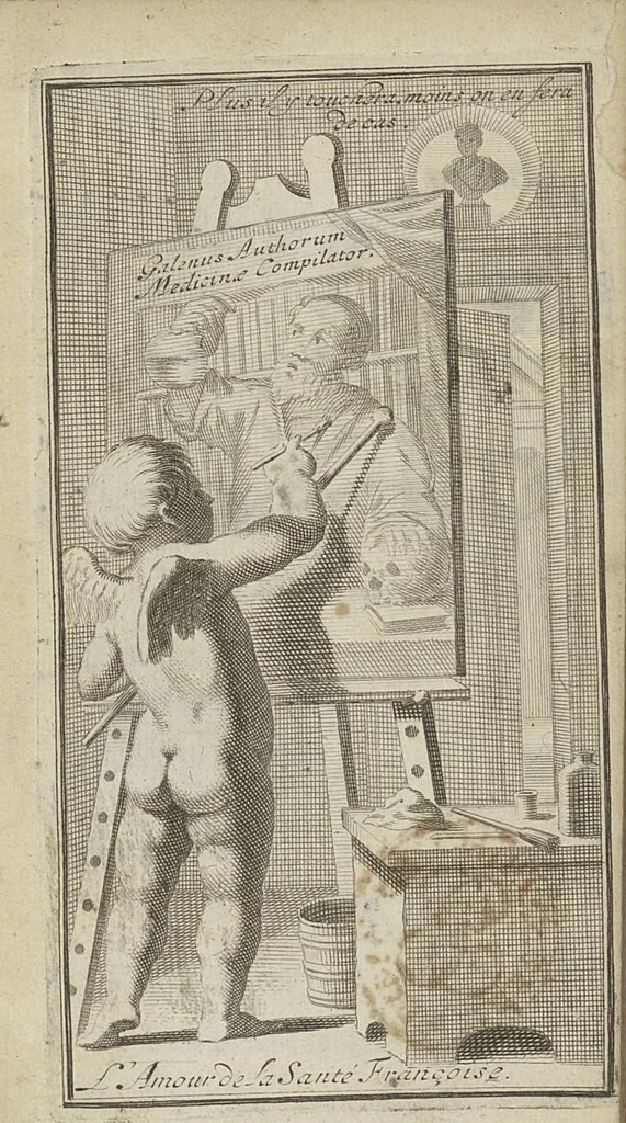 An illustration from Le medecin de soi-meme ou l'art de conserver la santé par l'instinct, 1682, leaf 6
